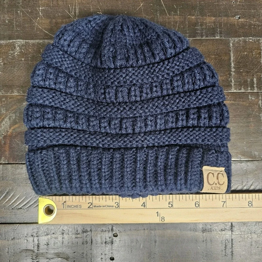Lot‎ Of 3 Baby Toddler Winter Hats Blue Gray Brown Crochet Football